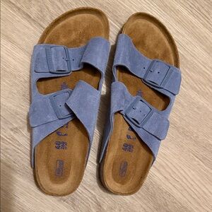 Birkenstock Blue Suede Double Strap Sandals